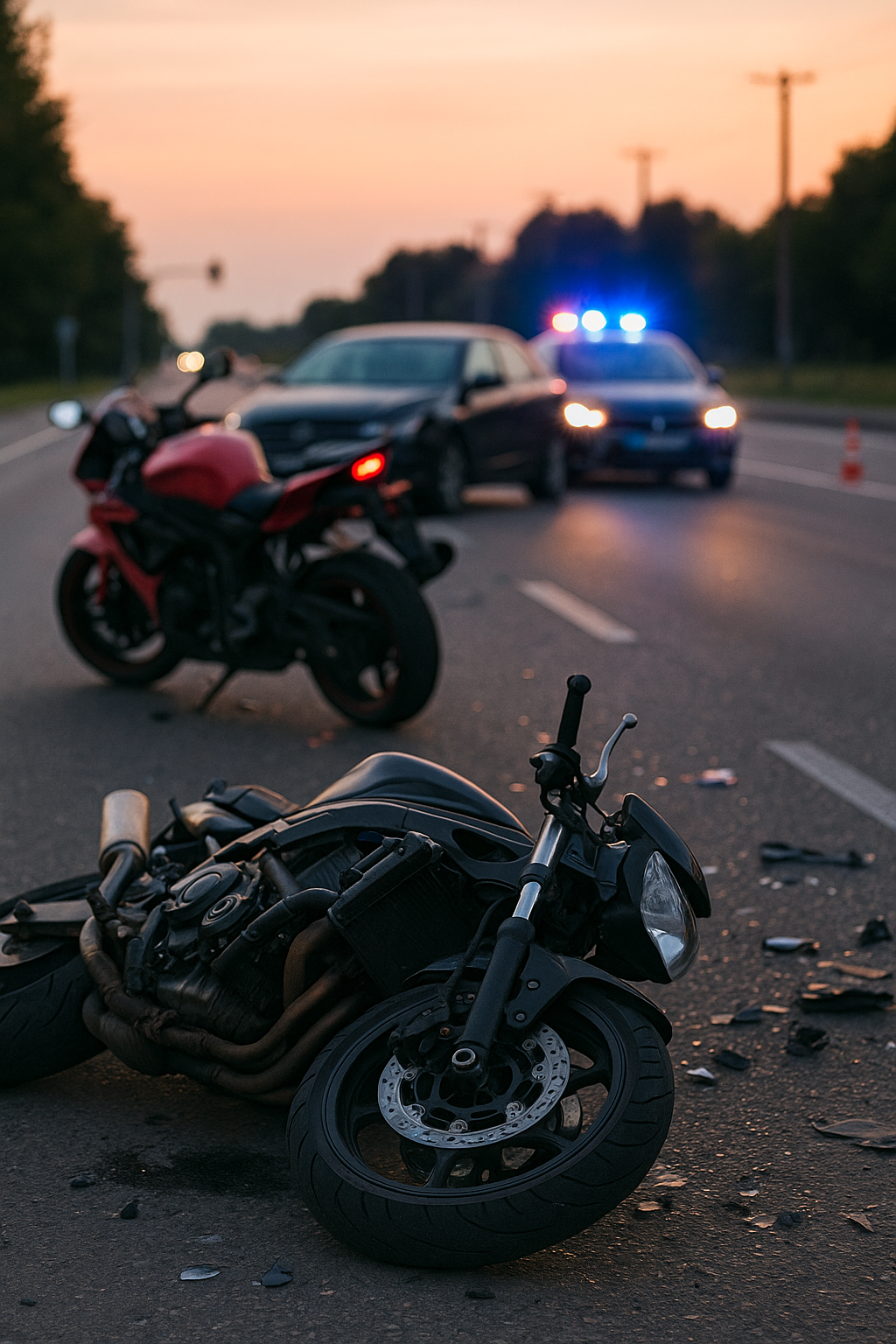 Texas motorcycle accident attorney reviewing crash evidence in office