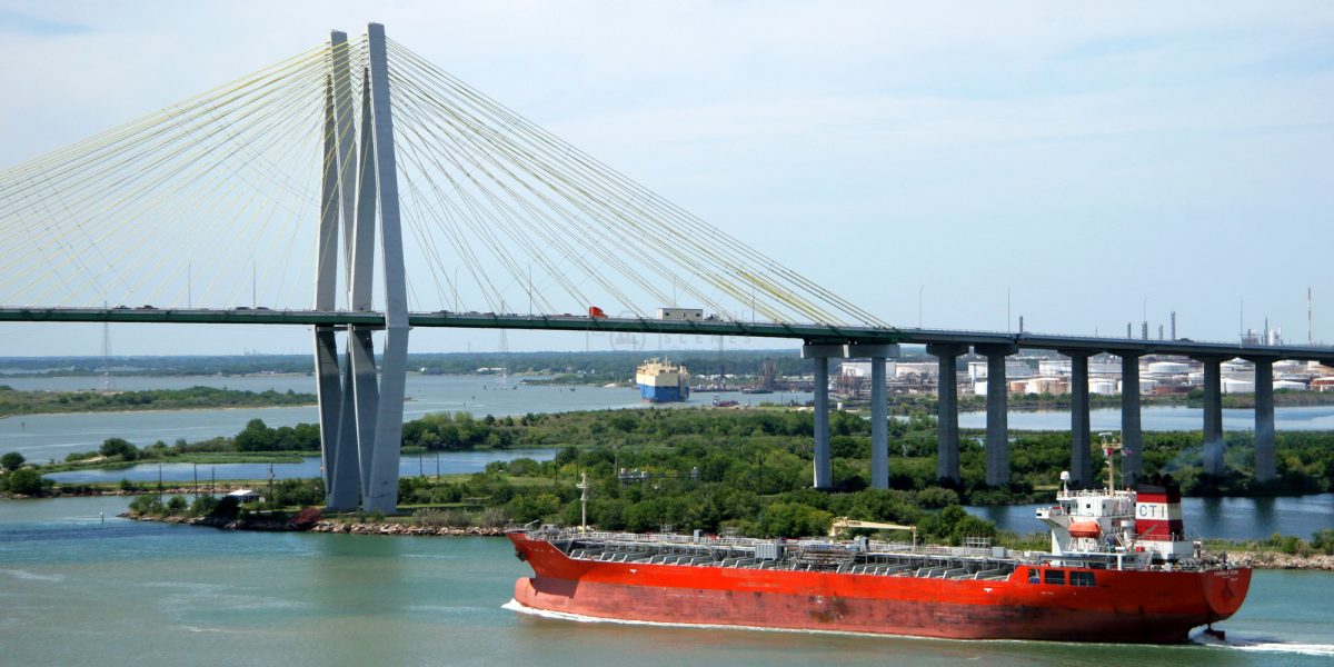 Houston maritime lawyer reviewing injury case with client near Port of Houston